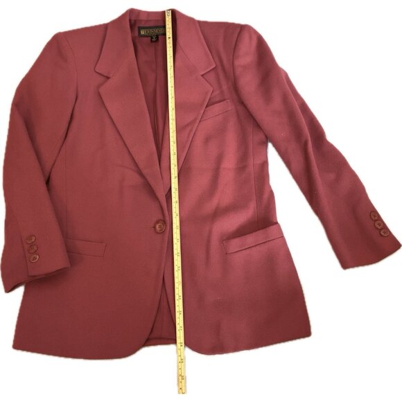 Vtg John Meyer Jacket Blazer Womens Sz Petites P2 Pink 1 Button 100% Wool Lined - Picture 10 of 16